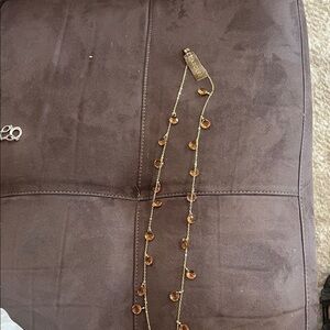 Carolee Gold Necklace with Amber Beads